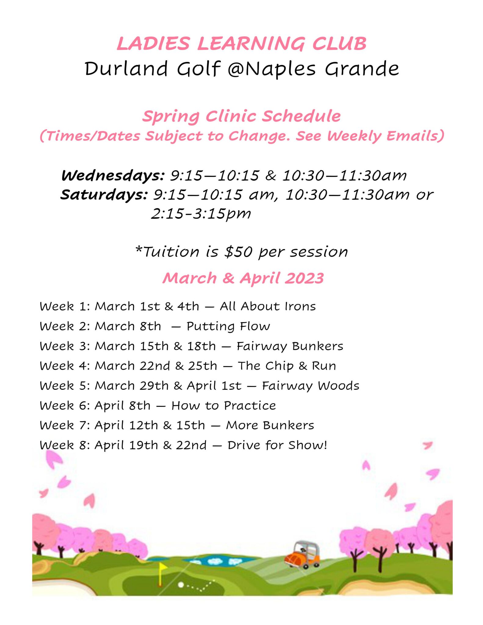 Ladies Learning Club March & April 2023